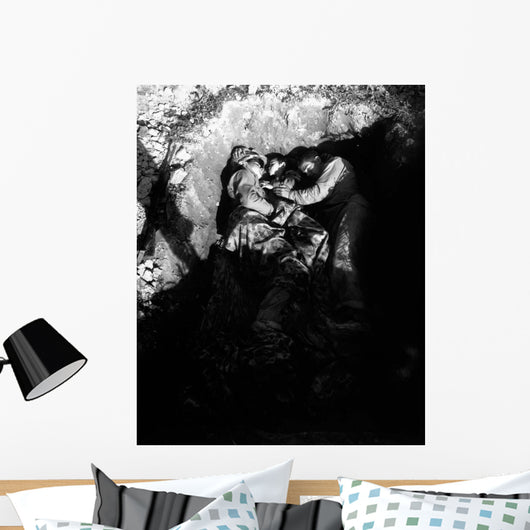 Marines Share Foxhole with Wall Decal