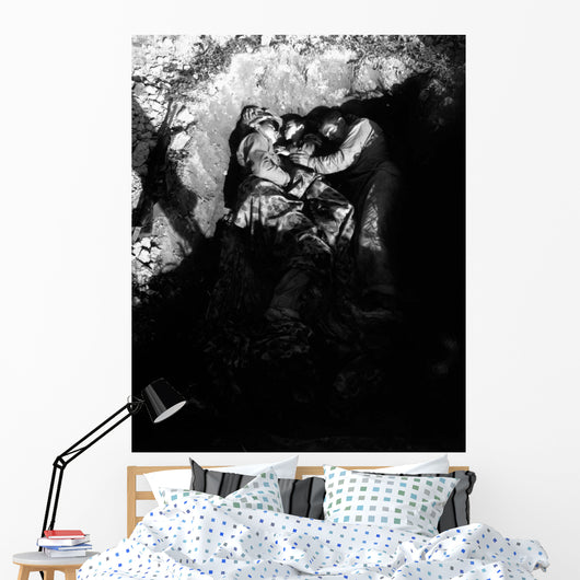 Marines Share Foxhole with Wall Decal
