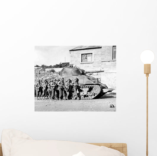Soldiers and Their Tank Wall Decal