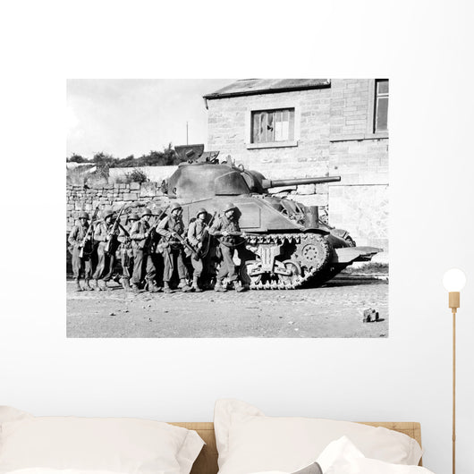 Soldiers and Their Tank Wall Decal