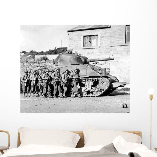 Soldiers and Their Tank Wall Decal