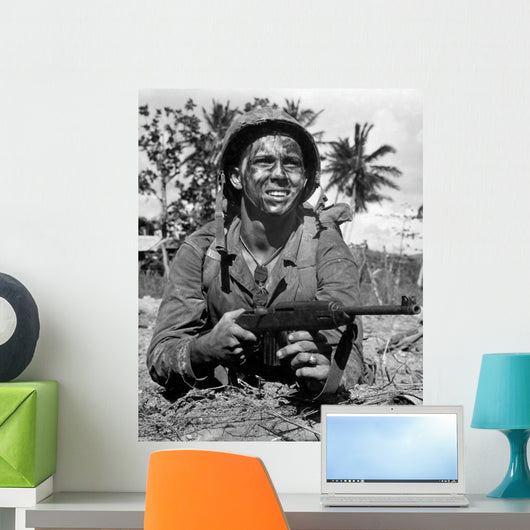 Marine Awaits Signal to Wall Decal