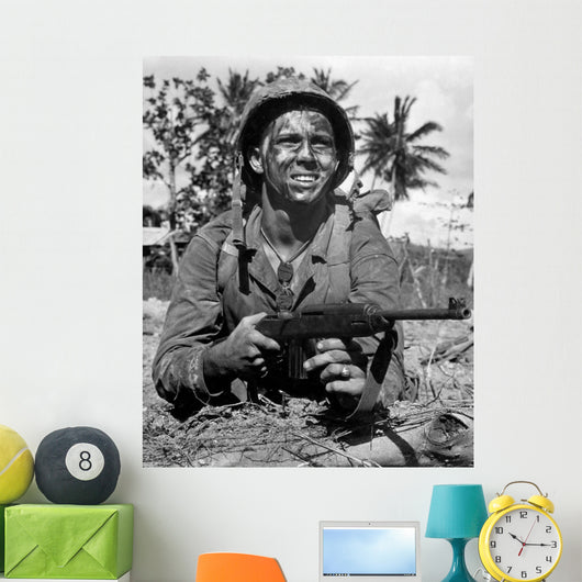 Marine Awaits Signal to Wall Decal