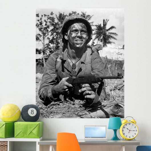 Marine Awaits Signal to Wall Decal