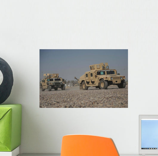 Two M1114 Humvee Vehicles Wall Decal