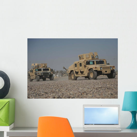 Two M1114 Humvee Vehicles Wall Decal
