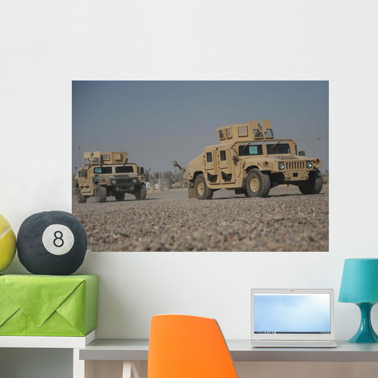 Two M1114 Humvee Vehicles Wall Decal