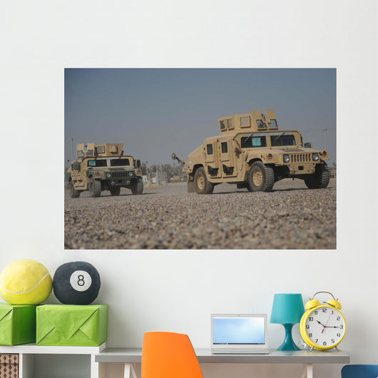 Two M1114 Humvee Vehicles Wall Decal