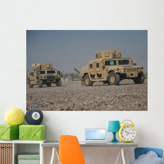 Two M1114 Humvee Vehicles Wall Decal