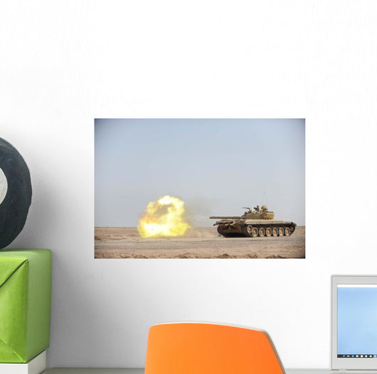 Iraqi T-72 Tank Fires Wall Decal
