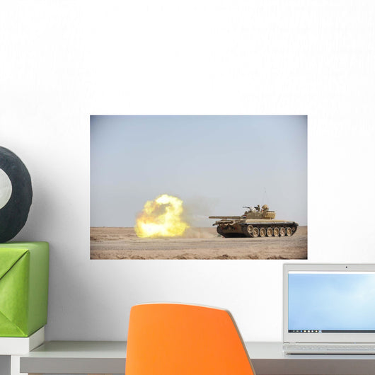 Iraqi T-72 Tank Fires Wall Decal