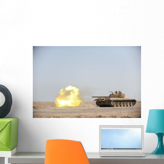 Iraqi T-72 Tank Fires Wall Decal