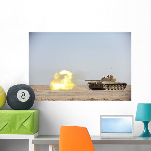Iraqi T-72 Tank Fires Wall Decal