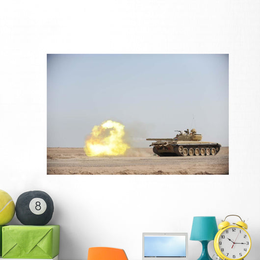 Iraqi T-72 Tank Fires Wall Decal