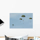 Paratroopers Descend through Sky Wall Decal