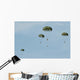 Paratroopers Descend through Sky Wall Decal