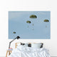 Paratroopers Descend through Sky Wall Decal