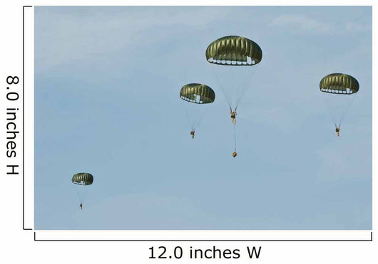 Paratroopers Descend through Sky Wall Decal