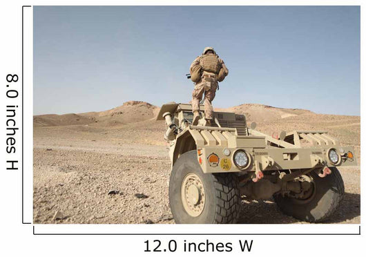 Soldier Climbs Damaged Husky Wall Decal