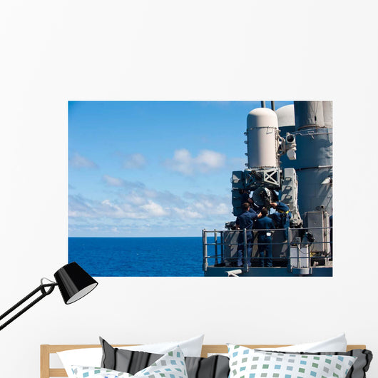 Sailors Conduct Maintenance Close-in Wall Decal
