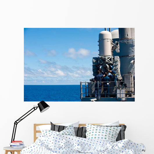 Sailors Conduct Maintenance Close-in Wall Decal