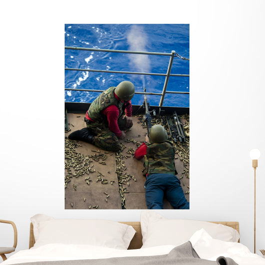 Aviation Ordnanceman Fires M240 Wall Decal