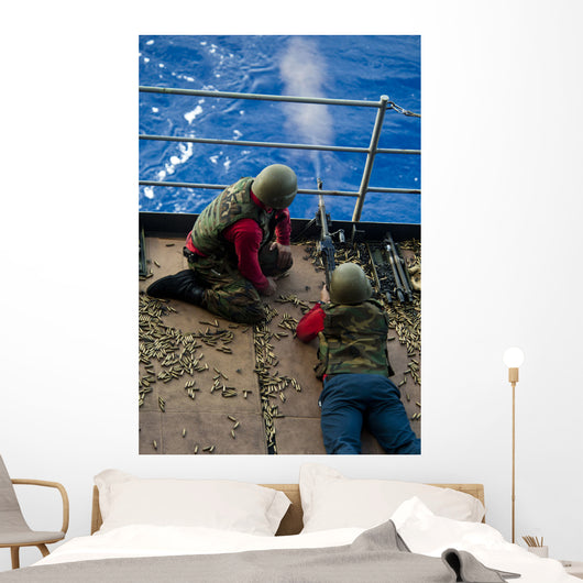 Aviation Ordnanceman Fires M240 Wall Decal