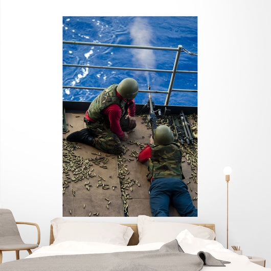 Aviation Ordnanceman Fires M240 Wall Decal