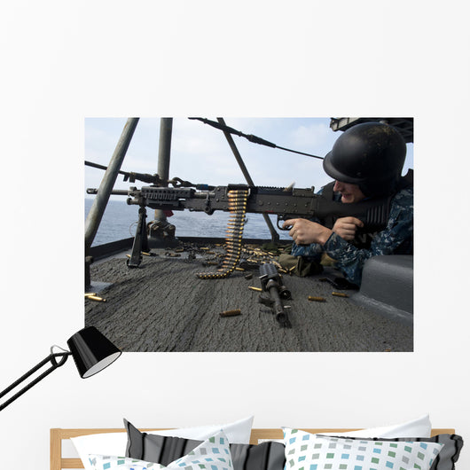 Sailor Fires M-240b Machine Wall Decal Design 1