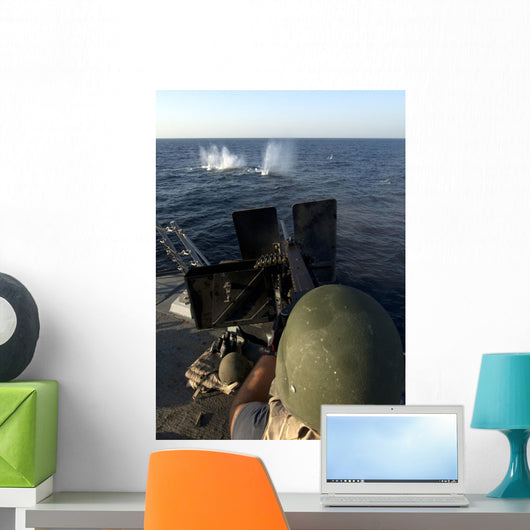 Sailor Fires 50-caliber Machine Wall Decal