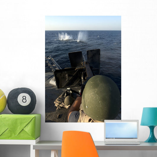 Sailor Fires 50-caliber Machine Wall Decal