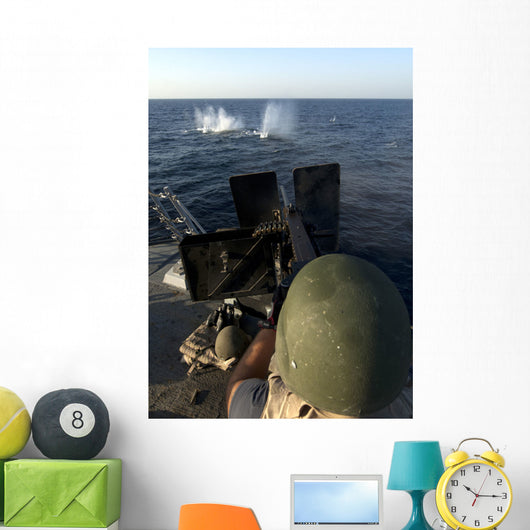 Sailor Fires 50-caliber Machine Wall Decal