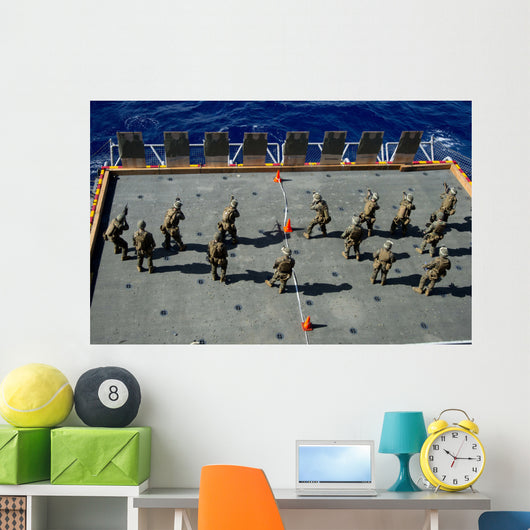 Marines Fire Rounds Targets Wall Decal