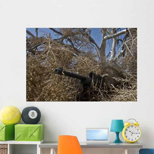 Soldier Demonstrates How Camouflaged Wall Decal