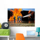 Firefighters Work to Extinguish Wall Decal