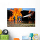 Firefighters Work to Extinguish Wall Decal