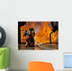 Two-man Team Battles Blaze Wall Decal