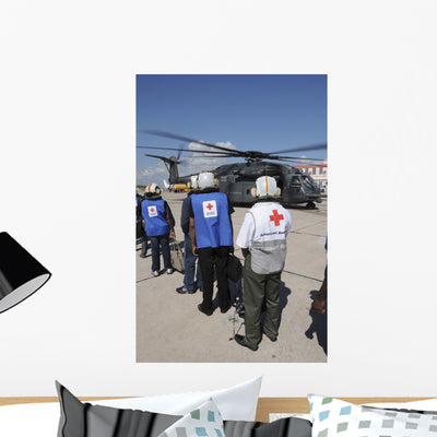 American Red Cross Volunteers Wall Decal shown on a wall