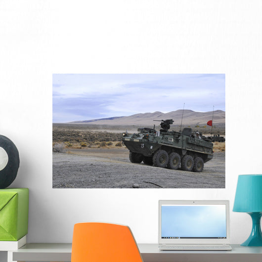 Cavalry Troopers Fire Stryker-mounted Wall Decal