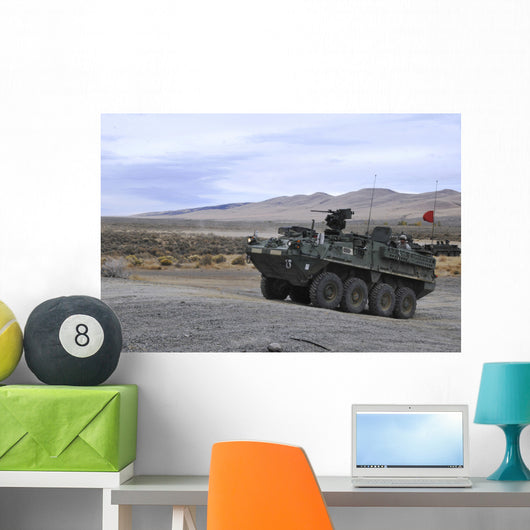 Cavalry Troopers Fire Stryker-mounted Wall Decal