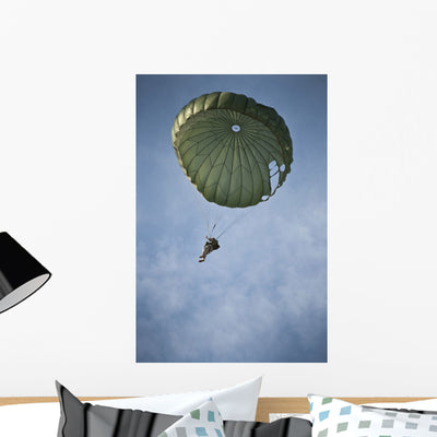 Airman Descends through Sky Wall Decal shown on a wall