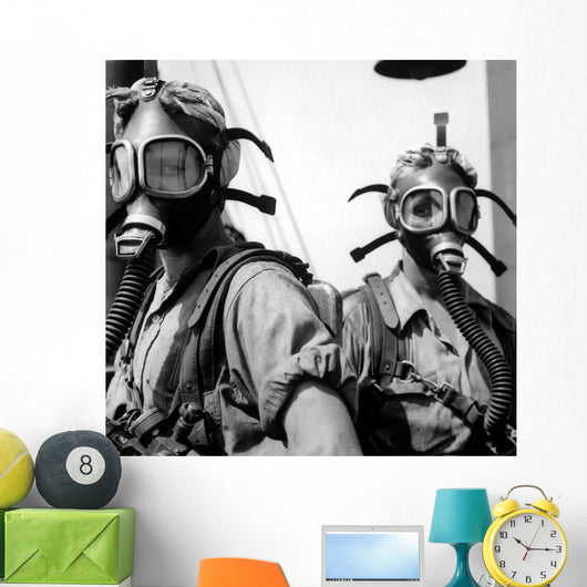 Women Wearing Oxygen Masks Wall Decal