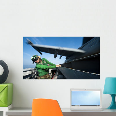 Aviation Boatswain's Mate Ducks Wall Decal shown on a wall