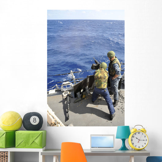 Sailor Fires M240b Machine Wall Decal