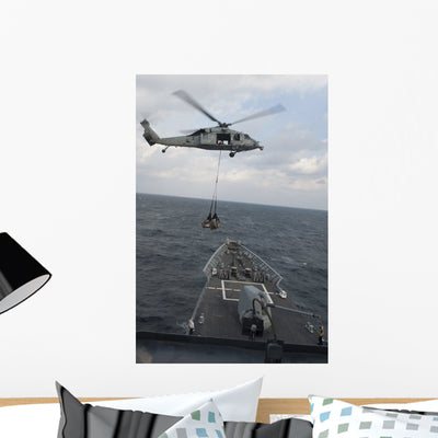 Mh-60s Sea Hawk Helicopter Wall Decal Design 4 shown on a wall