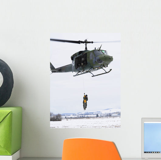 Student Is Hoisted into Wall Decal