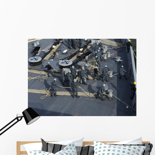 Sailors Man Forecastle aboard Wall Decal
