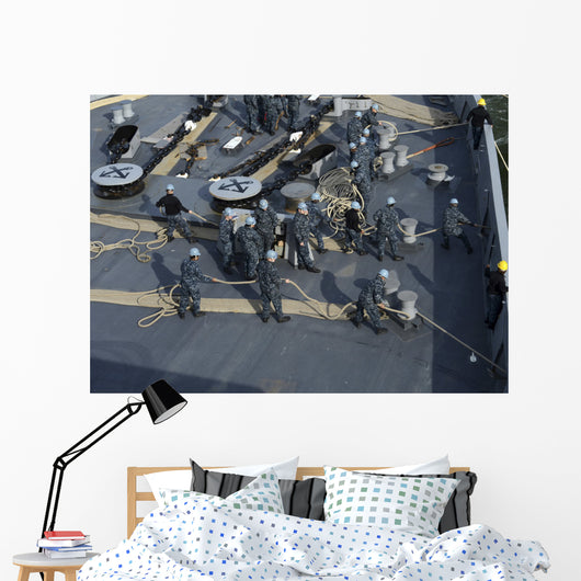 Sailors Man Forecastle aboard Wall Decal