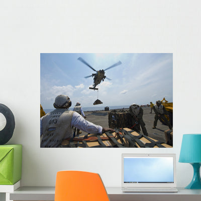 Mh-60s Sea Hawk Helicopter Wall Decal Design 11 shown on a wall