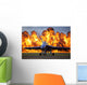 Wall Fire Erupts behind Wall Decal